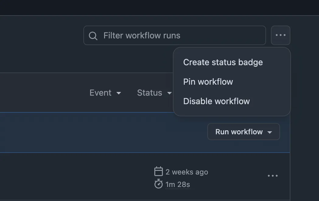 Disable workflow