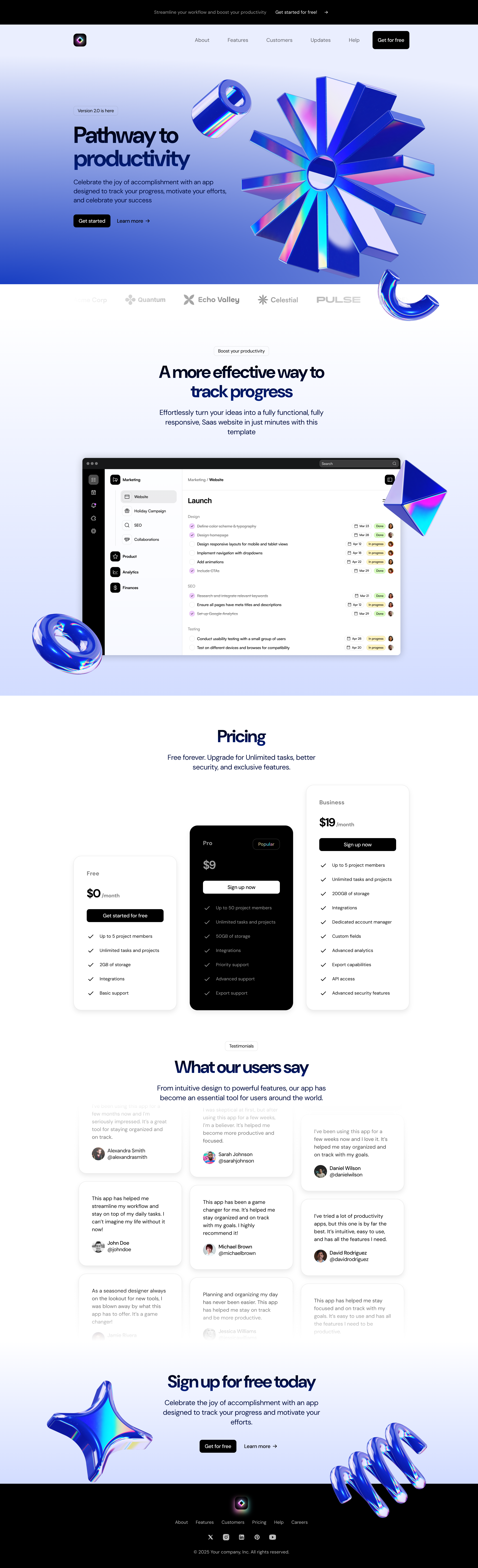 Light theme Saas